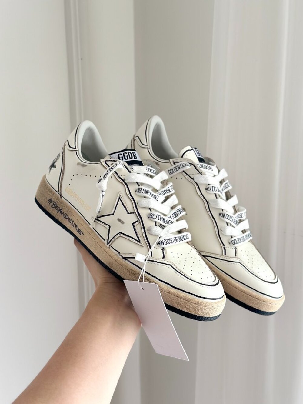 Golden Goose White and Black Women's Sneakers